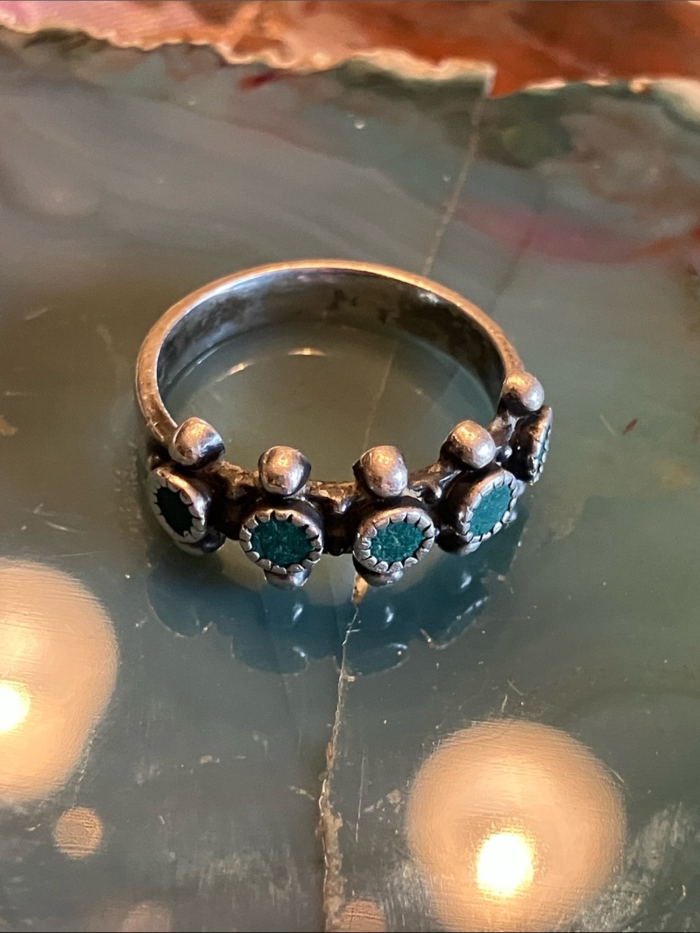 VINTAGE STERLING SILVER NATIVE AMERICAN RING STAMPED - Picture 9 of 9